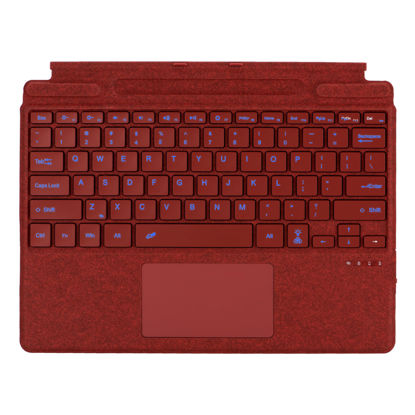 Picture of Zoof Type Cover for Microsoft Surface Pro 11 / Pro 10 / Pro 9 / Pro 8 / Pro X, 13 inch, Portable Slim Bluetooch Keyboard with Touchpad, Pen Holder (Poppy Red with Backlit)