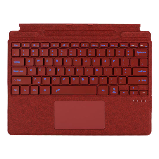 Picture of Zoof Type Cover for Microsoft Surface Pro 11 / Pro 10 / Pro 9 / Pro 8 / Pro X, 13 inch, Portable Slim Bluetooch Keyboard with Touchpad, Pen Holder (Poppy Red with Backlit)