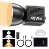 Picture of ULANZI 40W Pro Portable LED Video Light with DC Power Adapter, 3400mAh Build-in Battery Metal Mini Dual Color Temperature COB Continuous Output Lighting Handheld Spotlight 2500K-6500K for Video