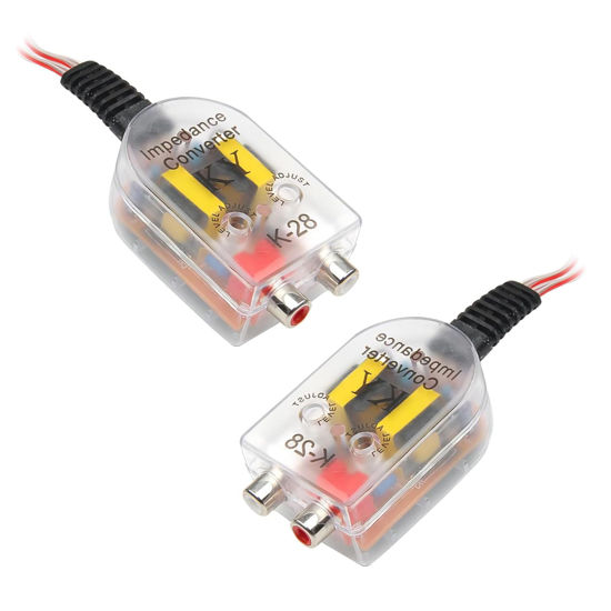 Picture of ijuicy 2 PCS RCA Converter Car Audio, Automobile Line Output Converter Subwoofer, Speaker to RCA Converter, High Low Converter Car Audio