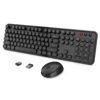 Picture of Wireless Keyboard and Mouse Combo, Ergonomic Full Size Typewriter Retro Round Keycaps Keyboard, Compatible with Windows, PC, Perfer for Home and Office Keyboards (Black