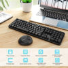 Picture of Wireless Keyboard and Mouse Combo, Ergonomic Full Size Typewriter Retro Round Keycaps Keyboard, Compatible with Windows, PC, Perfer for Home and Office Keyboards (Black