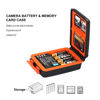 Picture of LENSGO Camera Battery Memory Card Case, Memory Card Hard Protector Case Professional Water-Resistant Anti-Shock Camera Battery Storage Box for 2 Camera Batteries 4 SD Cards 2 XQD Cards or 2 CF Cards O