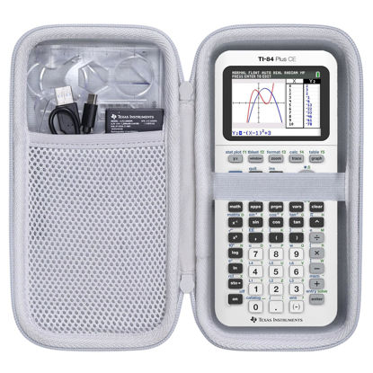 Picture of co2CREA Hard Case Compatible with Texas Instruments TI-84 Plus CE/TI-84 Plus/TI-Nspire CX II CAS/TI-Nspire CX II/TI-83 Plus/TI-89 Titanium/TI-85 / TI-86 Color Graphing Calculator, White