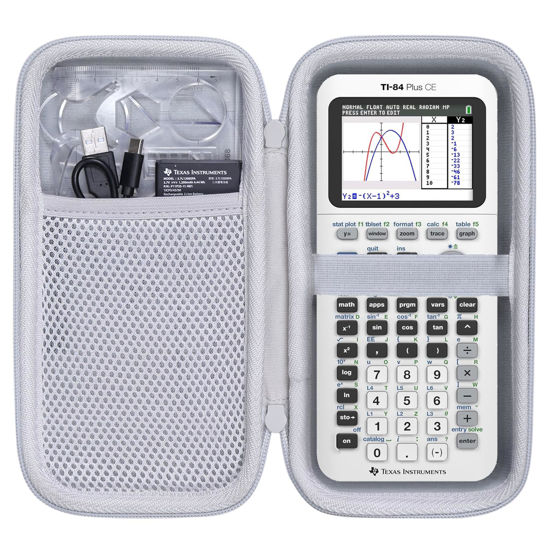 Picture of co2CREA Hard Case Compatible with Texas Instruments TI-84 Plus CE/TI-84 Plus/TI-Nspire CX II CAS/TI-Nspire CX II/TI-83 Plus/TI-89 Titanium/TI-85 / TI-86 Color Graphing Calculator, White