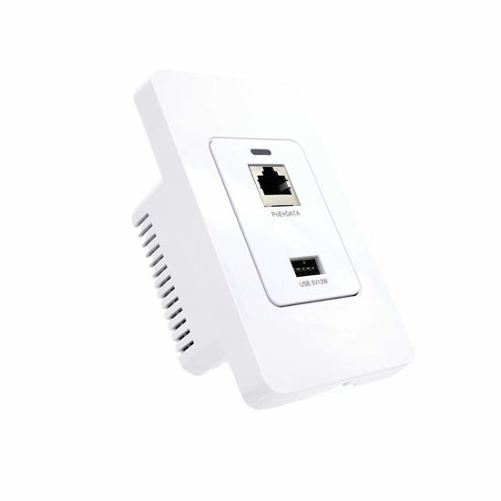 Picture of PoE Texas Gigabit PoE Splitter in-Wall USB Charging Port - Fast 5V USB Charging and RJ45 Power Over Ethernet Output for WiFi Internet Router, Camera, Phone Network