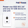 Picture of PoE Texas Gigabit PoE Splitter in-Wall USB Charging Port - Fast 5V USB Charging and RJ45 Power Over Ethernet Output for WiFi Internet Router, Camera, Phone Network