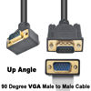 Picture of Poyiccot VGA Cable Male to Male 5ft, 90 Degree VGA Cable Up Angle VGA 15 Pin Male to Male Monitor Cable Support 1080P for Computer PC Laptops TV Projectors