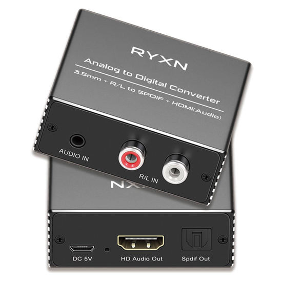 Picture of Analog to Digital Audio Converter, RCA & 3.5mm to Optical & HDMI Audio Converter, R/L & 3.5mm to Spdif Toslink & HDMI Audio Out, for Home KTV TV DVD PC Soundbar Speaker