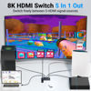 Picture of HDMI 2.1 Switch 5x1, 8K HDMI Switch 5 in 1 Out, Support 8K/60Hz 4K/120Hz HDCP 2.3 HDR10, 5-Port HDMI Switcher Selector Box Compatible with PS3/4/5, Fire Stick, DVD, Xbox Switch and Other HDMI Devices