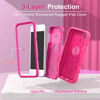 Picture of Grifobes for iPod Touch 7th Generation Case, iPod Touch 6th / 5th Generation Case, 3-in-1 Heavy Duty Shockproof Rugged Protective Cover for iPod Touch 7/6/5 Case for Kids Children(Hot Pink)