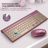 Picture of JOYACCESS Wireless Keyboard and Mouse, 2.4g Slim and Ergonomic Wireless Keyboard Mouse Combo- Full Size and Portable Design for Laptop/Windows/Computer-Wine Red Gold