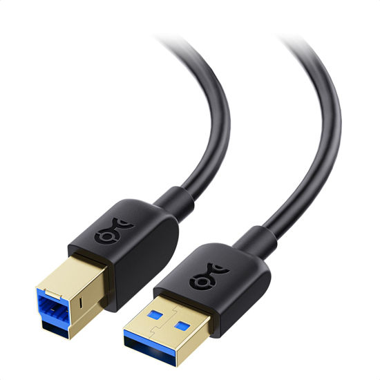 Picture of Cable Matters Long USB 3.0 Cable (USB 3 Cable, USB 3.0 A to B Cable) in Black, 10 ft