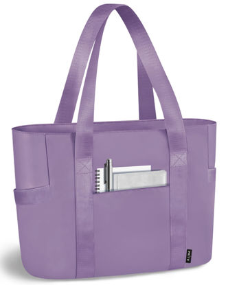 Picture of Prite Tote Bag for Women Weekender Bag with Laptop Compartment for Work Nurse Travel Gym(Purple)
