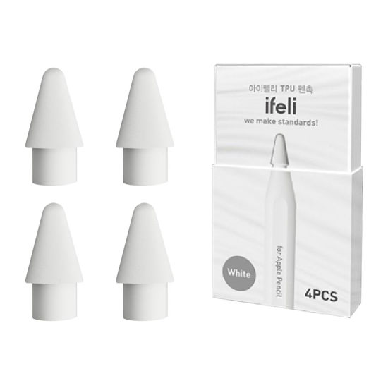 Picture of IFELI - Apple Pencil tip - iPad Apple Pencil All-in-One tip - Experience Quite and Non-Slip Writing. TPU White