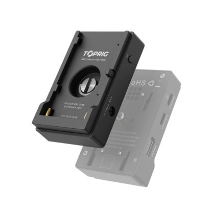 Picture of Accsoon Toprig NP-F Battery Adapter Plate for DSLR Camera, PD20W Fast Charging Adpter Mount with LED Indicator, 1/4'' Screw Mount, Compatible with Sony NP-F550/750/970 Battery Power Supply-Lightweight