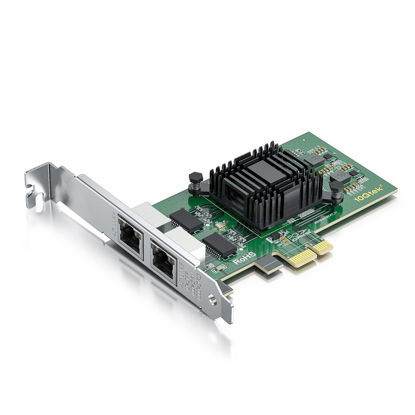 Picture of 10/100/1000Mbps Gigabit Ethernet Network Interface Card (NIC) Dual Copper RJ45 Ports, with Intel 82576 Chip, Equivalent to Intel E1G42ET, PCIE 2.0 X1, Support Windows/Windows Server/Linux/VMware ESX