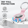 Picture of 【2 Pack】 Linsaner Compatible with AirTag Case Keychain Air Tag Holder Silicone AirTags Key Ring Cases Tags Chain Apple AirTag GPS Item Finders Accessories，Pink White