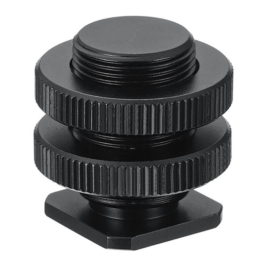 Picture of PATIKIL Male 5/8" to Female 3/8" Camera Hot Shoe Mount, Flash Cold Shoe Mount Tripod Screw Adapter for DSLR Rig, Black