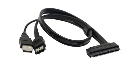 Picture of SinLoon 2.5'' Hard Disk Drive SATA 22Pin to eSATA Data USB Powered Cable Adapter for Optimized for SSD, Support UASP SATA IIIEC-SSHD(Black)