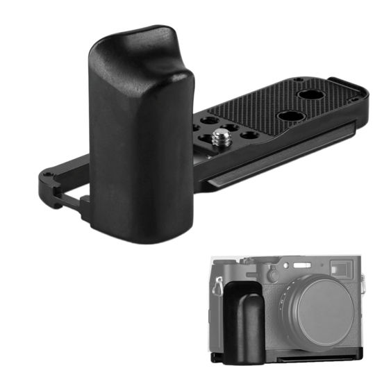 Picture of WEPOTO X100VI / X100V Handgrip L-Shape Grip with Quick Release Plate for Arca,Wood Side Handle,compatible with FUJIFILM X100VI / X101V Cameras (Black Base/Purple light sandalwood)