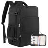 Picture of Sinaliy Travel Backpack, Carry on Flight approved Travel Bag with Multi-Pockets, Waterproof 17.3inch Laptop Backpack for Men Women, Black