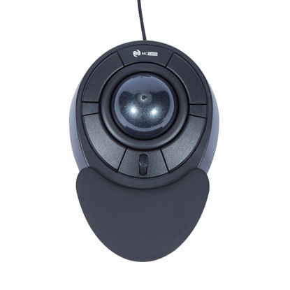 Picture of MCSaite Wired Trackball Mouse with Scroll Wheel - Big Trackball Mouse with 4 Mouse Buttons and Detachable Wrist Rest - Gray Ball
