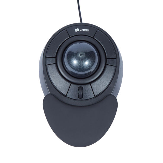 Picture of MCSaite Wired Trackball Mouse with Scroll Wheel - Big Trackball Mouse with 4 Mouse Buttons and Detachable Wrist Rest - Gray Ball