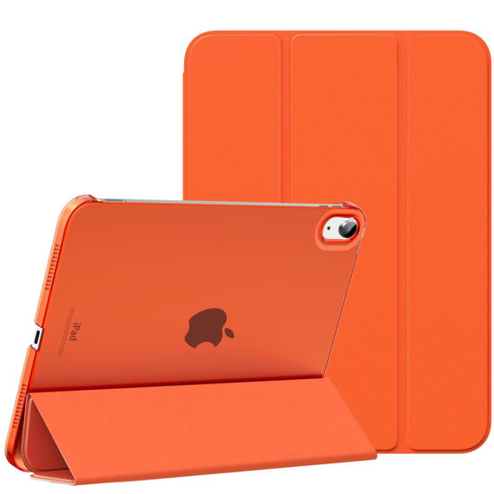 Picture of MoKo for iPad 10th Generation Case 2022, Slim Stand Hard PC Translucent Back Shell Smart Cover Case for iPad 10th Gen 10.9 inch 2022, Support Touch ID, Auto Wake/Sleep, Orange