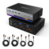 Picture of TESmart 8K@60Hz HDMI KVM Switch 2 Monitors 2 Computers USB 3.0, HDMI KVM Switch Dual Monitor 4K@144Hz for Gaming Dock, Support EDID, Gigabit Network, Hotkey Switch, Audio & Mic with All Input Cables