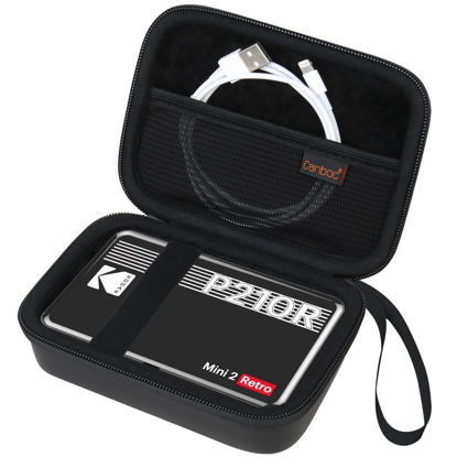 Picture of Canboc Carrying Case for KODAK Mini 2 Retro 4PASS Portable Photo Printer/KODAK Mini Shot 2 Retro 4PASS 2-in-1 Instant Digital Camera, Mesh Bag fits Photo Paper and Cable, Black