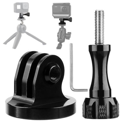 Picture of Niewalda Tripod Mount Adapter,Gopro Tripod Mount Aluminum,Gopro Tripod Adapter Mount,Compatible with GoPro Hero 9, 8, 7, 6, 5, 4, DJI Osmo, Sjcam, Xiaoyi Action Cameras