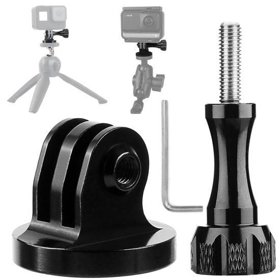 Picture of Niewalda Tripod Mount Adapter,Gopro Tripod Mount Aluminum,Gopro Tripod Adapter Mount,Compatible with GoPro Hero 9, 8, 7, 6, 5, 4, DJI Osmo, Sjcam, Xiaoyi Action Cameras