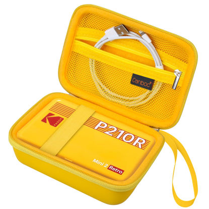 Picture of Canboc Carrying Case for KODAK Mini 2 Retro 4PASS Portable Photo Printer/KODAK Mini Shot 2 Retro 4PASS 2-in-1 Instant Digital Camera, Mesh Bag fits Photo Paper and Cable, Yellow