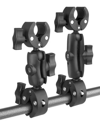 Picture of JEBUTU Super Clamp Double Camera Clamp,7.28"/18.5cm & 8.86"/22.5cm Double Super Clamp Magic Arm, Motorcycle Bike Handlebar Clamp Mount for Light Stand Reflector Boom Stand Umbrella Pole Stick