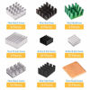 Picture of Easycargo 124pcs Heatsink Kit 9 Sizes Multicolor Aluminum Copper + 3M 8810 Thermal Conductive Adhesive Tape, Cooler Heat Sink Cooling VRM VRAM CPU GPU Small IC Laptop Raspberry Pi 4 SSD NVMe M.2 PS5