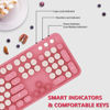 Picture of Wireless Keyboard,KOOTOP Cute Colorful 104 Keys Typewriter Retro Round Keycaps Keyboard for PC Laptop,Desktop,Windows, Home and Office Keyboards(Pink)