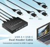 Picture of USB Switch 3 Computers 4 Computers,USB switcher 2 Computers Share Keyboard Mouse Switch, USB 3.0 Switch USB-A&C Cable USB c Switch selector,USB km Switch,with USB-A&C Cable and Desktop Controller