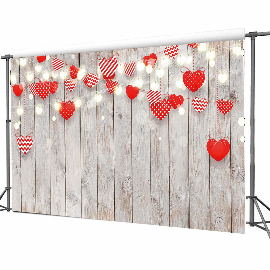 YCUCUEI 7x5ft Valentine's Day Balloons Gift Photography Backdrop Wood Love Heart Toy Bear Decorations Background Birthday Banner Photo Booth Studio Prop - View #9
