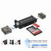 Picture of 24 Slots Memory Card Case Holder for 16 Micro SD Cards, 8 SD Cards, Includes a 3 in 1 Type C USB 3.0 Micro USB 2.0 Memory Card Reader, Water-Resistant Anti-Shock