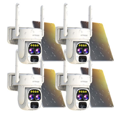 Picture of LETSCEE Security Cameras Wirelss Outdoor Solar Powered for Home Security, 360 View Outside Camera,Motion Detection,10x Hybrid Zoom PAN Tile,i IP-65 Weather Proof (4 Pack)
