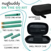 Picture of nugbuddy J-Kit - On The go Travel Case Accessory, No Odor Carbon Lining - Water Resistant Case - Glass Accessories with included Tubes, Tips, and More (Green)