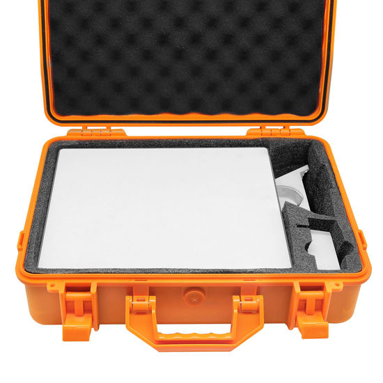 Picture of Waterproof Hard Case for Starlink Mini Dish, with Pre-Cut Custom Foam, Orange