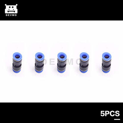 Picture of DEVMO 5PCS 8mm to 12mm Tube Air Pneumatic Push in Straight Gas Fittings Plastic Quick Connectors Fitting