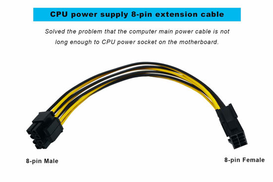 GetUSCart- ZLKSKER 8 Pin CPU Power Cable/Adapter (8 Inch, 18AWG), 8 Pin ...