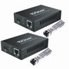 Picture of Gigabit Ethernet Media Converter, Multi Mode Fiber to Ethernet Converter, LC Fiber Converter for 10/100/1000Base-Tx to 1000Base-SX with a SFP SX Transceiver, LC Fiber Slot, 550m, 850nm. 2 Pack