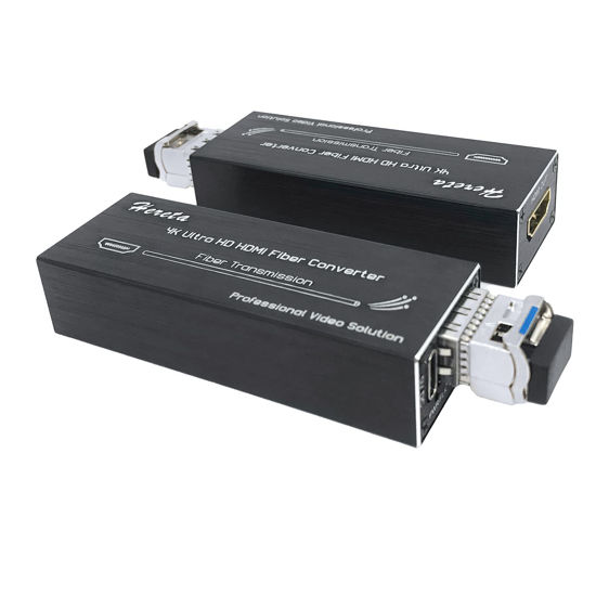 Picture of Hereta 4K HDMI Fiber Extender with SFP Module (LC Port) Mini Fiber Optical Transceiver Over Single Mode Optical Fiber Uncompressed No Losses No Latency Transmitting Video Data Rate up to 10.3Gbps