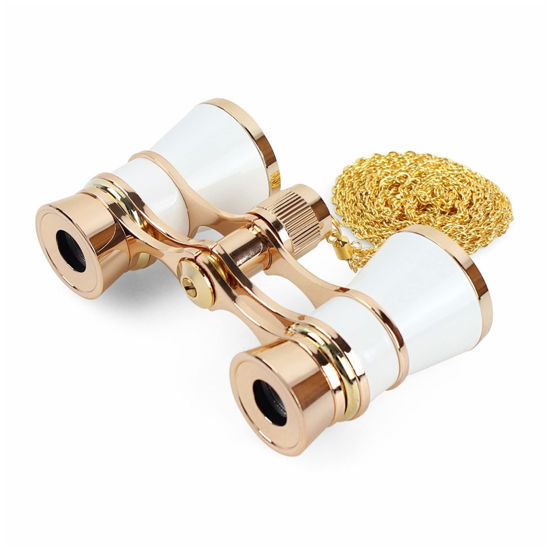 Picture of Aroncent Opera Glasses Binoculars 3X25 Theater Opera Glasses Mini Binocular Compact Opera Glasses with Chain for Adults Kids Women Vintage Opera Glasses Binoculars for Theater Musical Concert