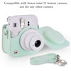 Picture of Sunmns Mini 12 Instant Camera Case, PU Leather Protective Compact Case Compatible with Instax Mini 12 Instant Camera (Mint Green)