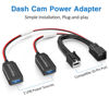 Picture of Naponal GPS Dash Cam Power Adapter,(10Pin Type D Connector)Mirror Camera Radar Charger Station GPS Dashcam Charger Cable for Select Chevy Equinox,GMC Sierra,Cadillca,Buick, Connects to Rearview Mirror